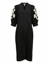 Objnaja Re 2/4 V-neck Midi Dress 138 Object Black
