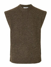 Slhland Sl Knit Relaxed Vest Selected Brown