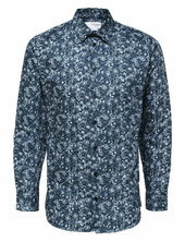 Slhslim-ethan Shirt Ls Aop Noos Selected Blue