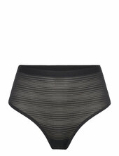Soft Stretch Stripes High Waist Thong Chantelle Black
