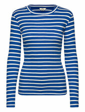 2x2 Cotton Stripe Tuba Tee Ls Mads Nørgaard Blue