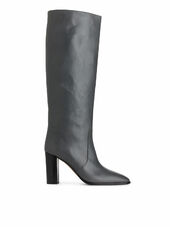 Knee-high Leather Boots - Blue