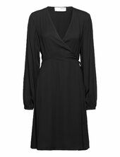 Slffiola Ls Wrap Dress Selected Black