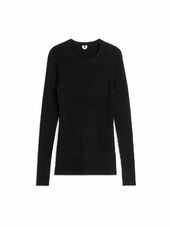 Rib-knit Merino Top - Black