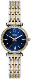 Fossil Dameur Es5438 Carlie Blå/gul Guldtonet Stål Ø28 Mm