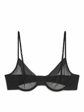 Mesh Wire Bra - Black