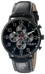 Akribos Xxiv Herreur Ak854bk Chronograph Sort/læder Ø42 Mm