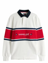 Tommy Girl Rugby Polo Shirt Tommy Jeans White