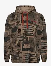 Loose-fit Overdyed All-over Printed Hoodie Scotch & Soda Beige