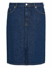 Dnm Knee Straight Skirt Rw Ace Tommy Hilfiger Blue