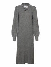 Slfselene Ls Knit Dress B Selected Grey