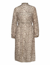 Slfmingi Ls Midi Dress Ex Selected Beige