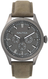 Nautica Herreur Napstb002 Grå/læder Ø44 Mm