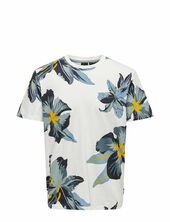 Onsklop Reg Ss Floral Tee Only & Sons White
