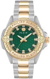 Philipp Plein Dameur Pwofa0625 Majesty Grøn/gul Guldtonet Stål Ø38