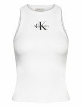 Monologo Rib Tank Top Calvin Klein Jeans White