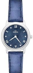 Omega Dameur 434.13.28.60.53.002 De Ville Prestige Blå/læder Ø27.5