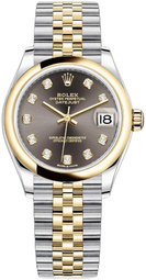 Rolex Dameur 278243-0022 Datejust 31 Grå/18 Karat Guld Ø31 Mm