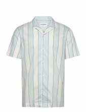 Striped Linen/cotton Shirt S/sstriped Linen/cotton Shirt S/s Lindbergh Blue