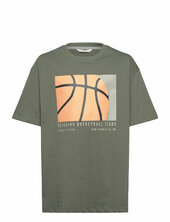 Printed Cotton-blend T-shirt Mango Khaki