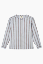 Poplinda Dana Shirt - Shadow Pinstripe/winery - Mads Nørgaard - Stribet L