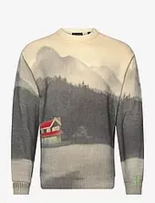 Printed Dropped Shoulder Crewneck Scotch & Soda Beige