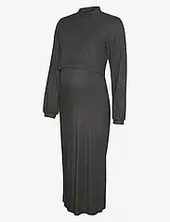 Mltrinity June Ls Jrs Midi Dress 2f Mamalicious Grey