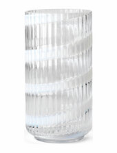 Lyngby Vase H20.5 Cm Swirl White Mouth Blown Glass Lyngby Porcelæn