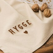 Viskestykke "tradition" Naturfarvet M/ "hygge" - Ib Laursen 50x70