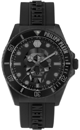 Philipp Plein Herreur Pwoaa0422 The Skull Sort/gummi Ø44 Mm