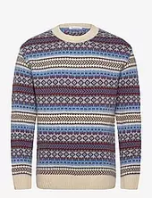 Knitted Fair Isle Crew Neck - Rws Knowledge Cotton Apparel Patterned
