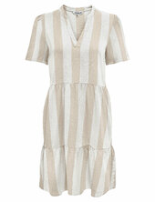 Onltiri-caro S/s V-neck Lin Dress Cc Pnt Only Beige