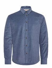 Akleif Solid Cord Shirt Anerkjendt Blue
