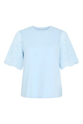 Y.a.s - T-shirt - Lex Ss Top W. Emb Sleeves - Clear Sky