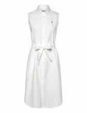 Belted Oxford Sleeveless Shirtdress Polo Ralph Lauren White