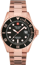 Swiss Alpine Military Herreur 7053.1167 Classic Sort/rosaguldtonet