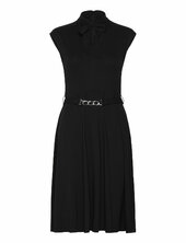 Belted Interlock Tie-neck Dress Lauren Ralph Lauren Black