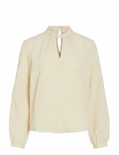 Viveama L/s High Neck Top/pb Vila Cream