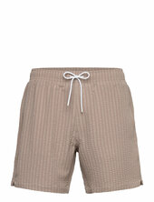 Pull-on Wide Seersucker Swim Trunk Abercrombie & Fitch Beige