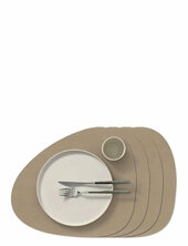4-set Table Mat Curve L Corduroy Lind Dna Beige