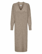 Onlnew Tessa L/s Midi V Dress Knt Only Beige