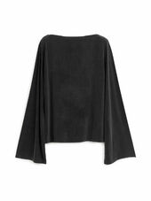Boat-neck Cupro Top - Black