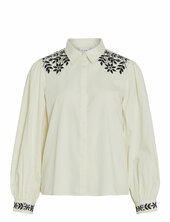 Vicaria L/s Embroidery Shirt/r Vila White