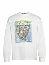 Front Artwork Relaxed Fit Long Sleeve T-shirt Scotch & Soda White