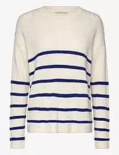 Pullover With Stripes Tom Tailor White