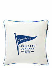 Flag Organic Cotton Twill Pillow Cover Lexington Home White