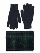 Barbour Tartan Scarf And Glove Gift Set Barbour Navy