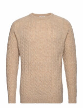 Lambswool Raglan Cable O-neck Knit Lindbergh Beige