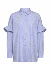Cc Heart Gia Stripe Frill Shirt Coster Copenhagen Blue