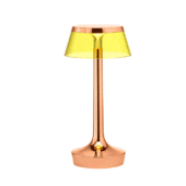Flos Bon Jour Unplugged Bordlampe Kobber Krop Og Gul Skærm
